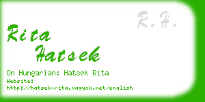 rita hatsek business card